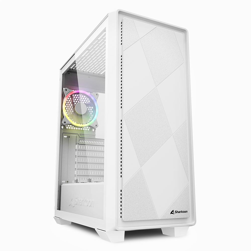 Sharkoon   Vs8   Rgb     Tower   Case    White    Tempered   Glass