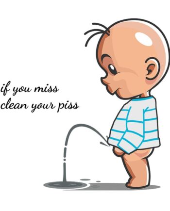 Sjovt   Toilet   Skilt    Toilet   Wallsticker   Med   Mange   Muligheder    If   You   Miss   Clean   Your   Piss
