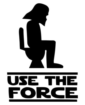 Sjovt   Toilet   Skilt    Toilet   Wallsticker   Med   Star   Wars   Referencer    Use   The   Force