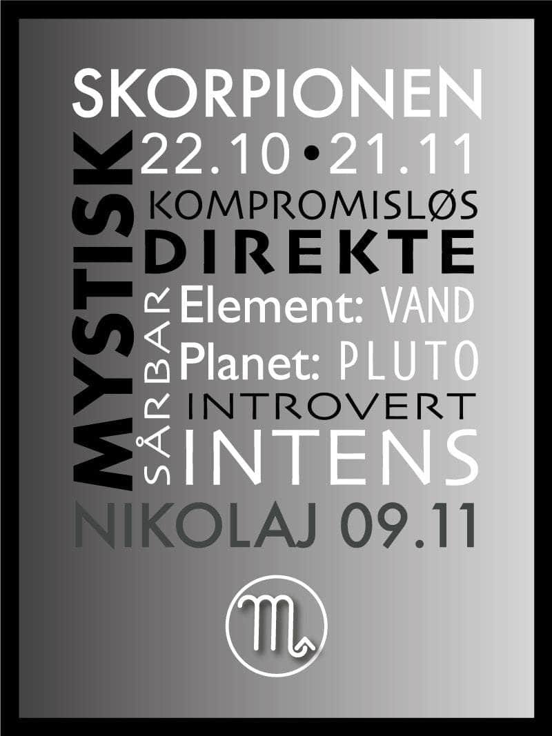 Skorpionen   Stjernetegn   Med   Tekst   Plakat