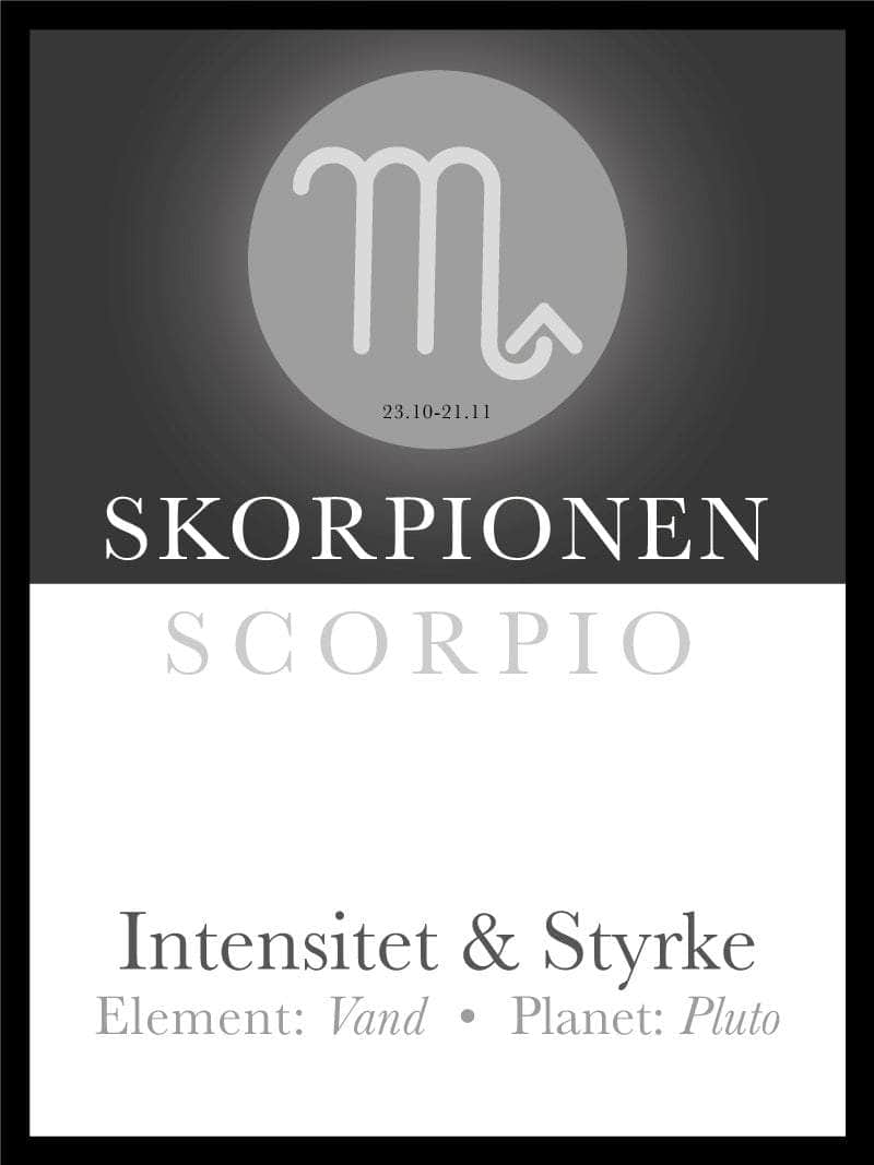Skorpionen   Stjernetegn   Tekst   Plakat