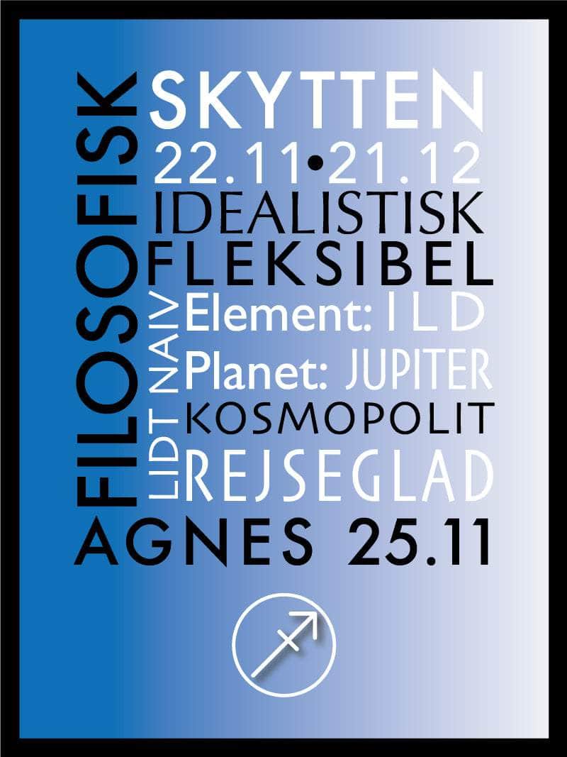 Skytten   Stjernetegn   Med   Tekst   Plakat