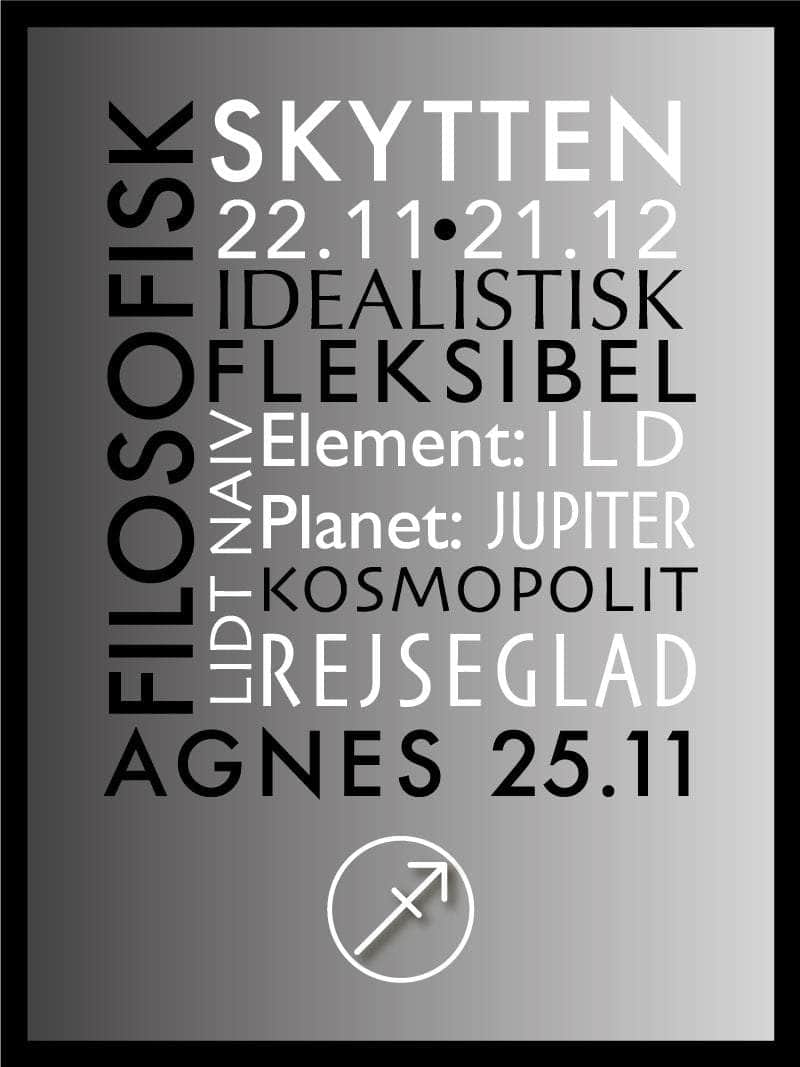 Skytten   Stjernetegn   Med   Tekst   Plakat