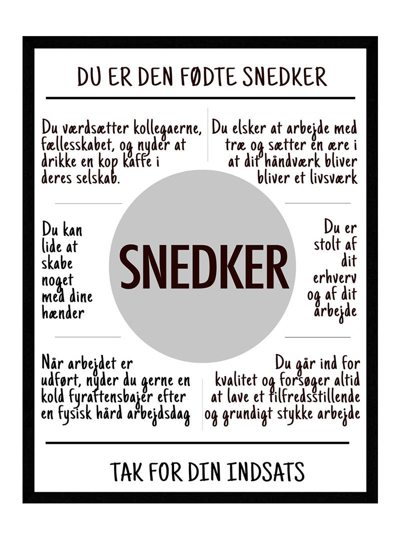 Snedker   Plakat
