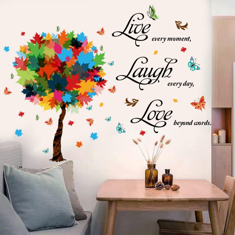 Sød Citat Wallsticker Live Every Moment Laugh Everyday Love Beyond Words