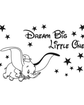 Sød   Dumbo   Wallsticker    Dream   Big   Little   One    42x28cm