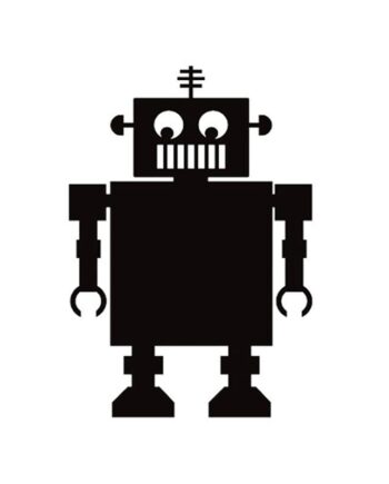 Sød   Og   Sjov   Robot   Tavle   Wallsticker    Wallsticker   Til   Kridt    69x49cm