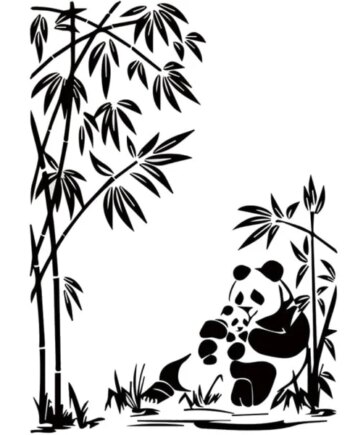 Sød   Panda   Wallsticker    Mor   Med   Panda   Unge    60x43cm