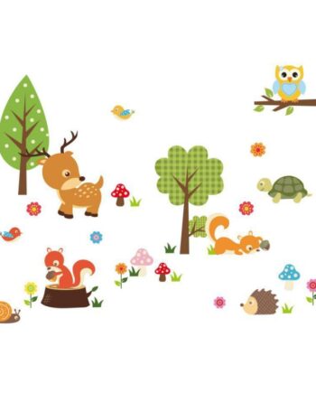 Sød   Wallsticker   Med   Alle   Skovens   Dyr    Dådyr    Egern    Skildpadde    Pindsvind    Ugle   Mm