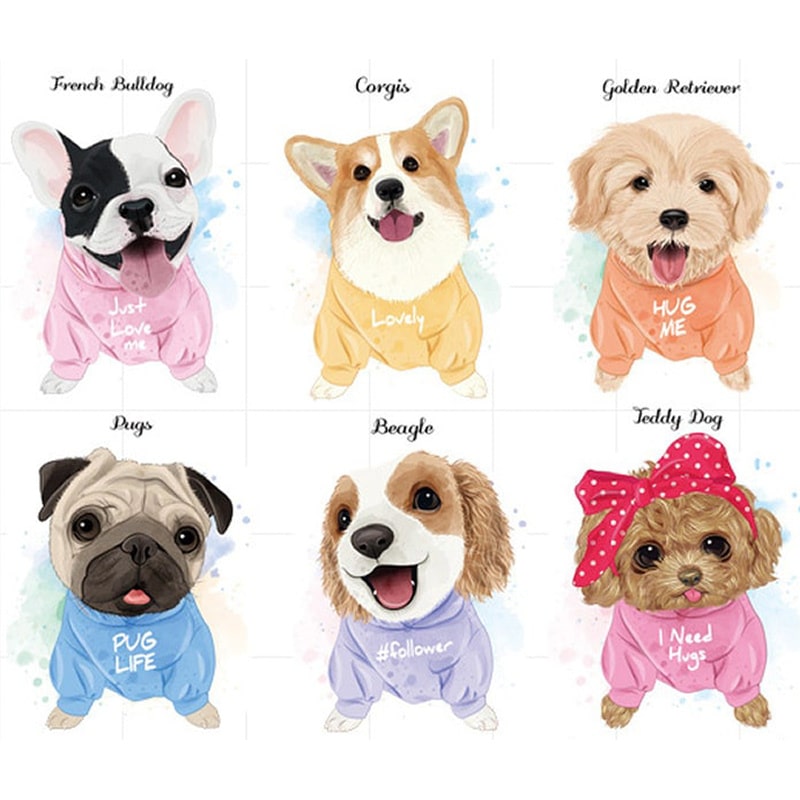 Sød Wallsticker Med Hundehvalpe Nuttede Hundehvalpe