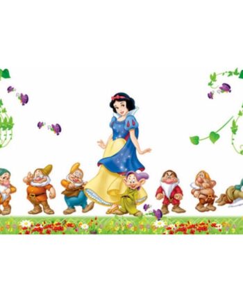 Sød   Wallsticker   Med   Snehvide     De       Små   Dværge    120x60cm