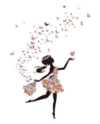 Sød   Wallsticker   Med   Sommerfuglepige