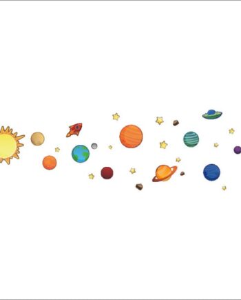 Solsystemet   For   Børn    Flot   Wallsticker   Med   Alle   Planeterne