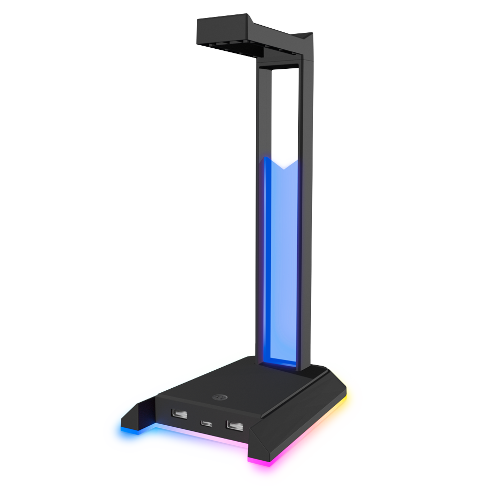 Speedlink   Excello   Illuminated   Headset   Stand      - Port   Usb           Hub    Integrated   Soundcard    Black   Headset   Stander   Geekd   Dk
