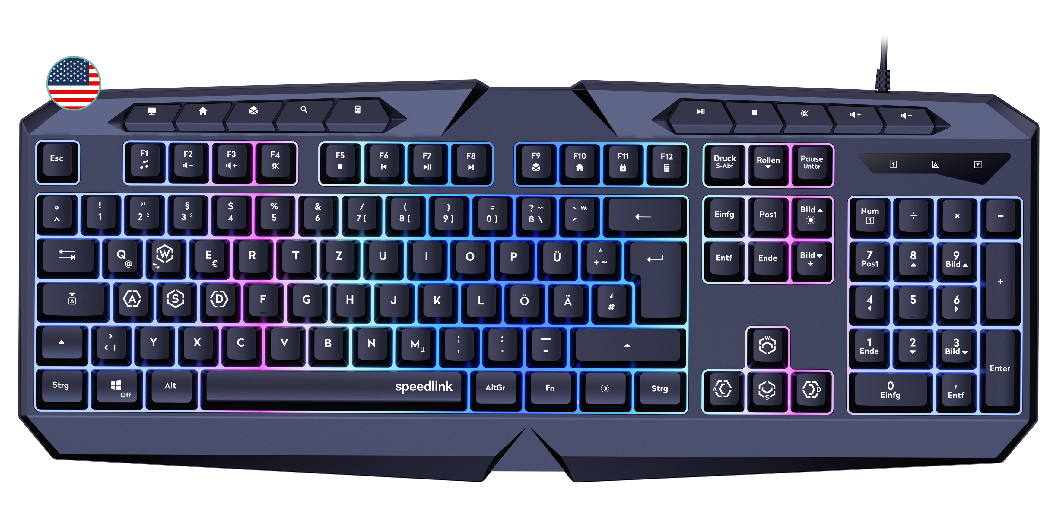 Speedlink   Ludicium   Rgb   Rainbow   Gaming   Tastatur    Sort   Us   Layout   Geekd   Dk