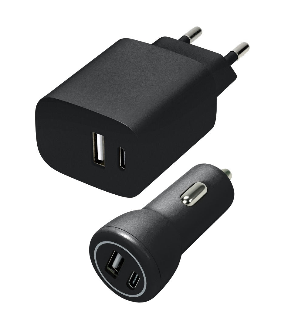 Speedlink   Wall     Car   Charger   Set   Usb - A     Usb - C   15w    Black   Oplader   Geekd   Dk