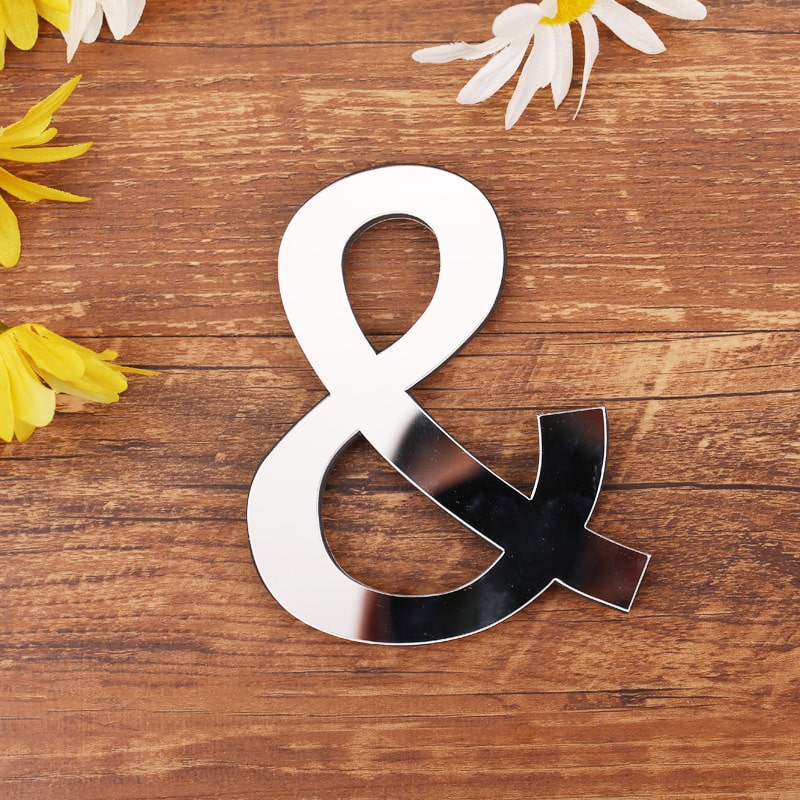 Spejl Bogstav Wallsticker Unikke Dekorationer Til Dit Hjem Symbol : - Tegn