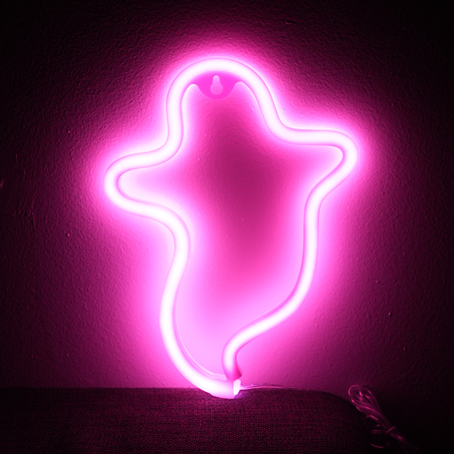 Spøgelse   Neon   Led   Lampe   Pink   Geekd   Dk