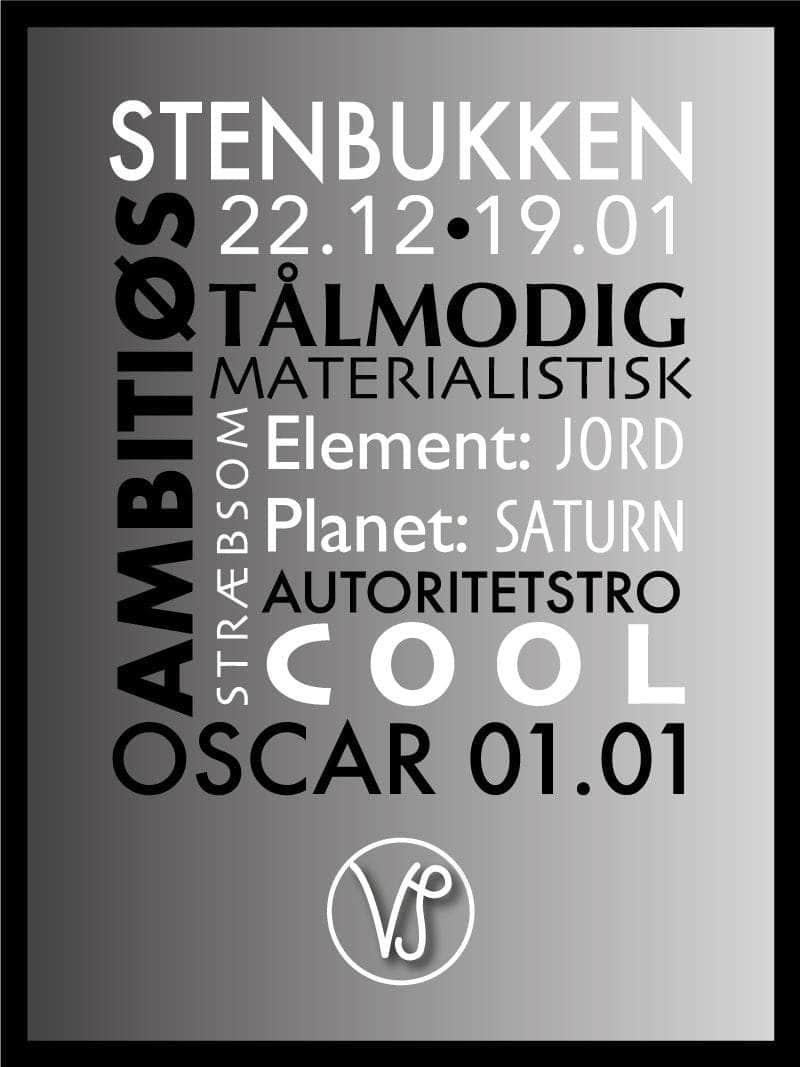 Stenbukken   Stjernetegn   Med   Tekst   Plakat