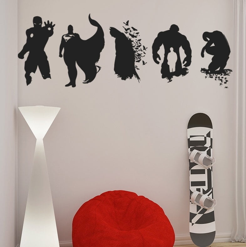Stk   Superhelte   Silhuetter   Wallsticker