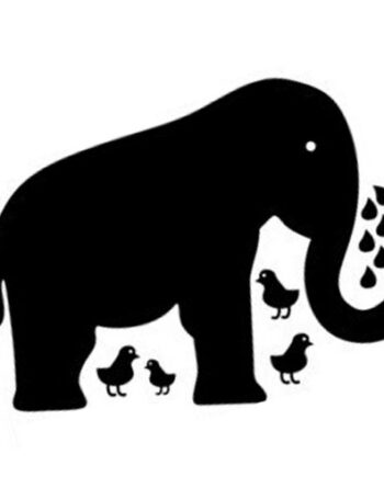 Stor   Elefant   Tavle    Wallsticker   Til   Kridt    90x60cm