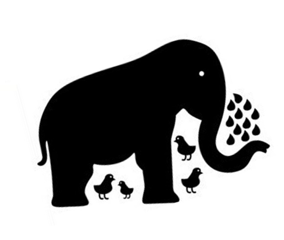 Stor   Elefant   Tavle    Wallsticker   Til   Kridt    90x60cm