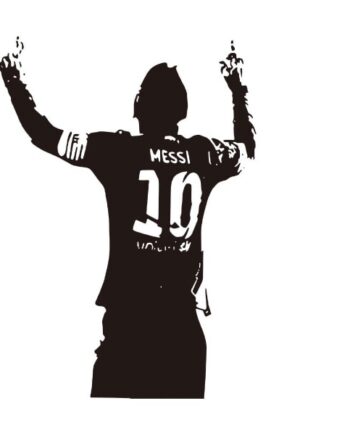 Stor   Messi   Takker   De   Højere   Magter    Flot   Fodbold   Wallsticker    82x58cm