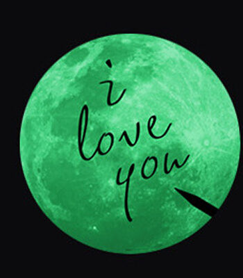 Stor   Selvlysende   Måne   Wallsticker    34   Cm    I   Love   You
