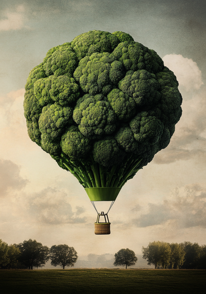Surrealistisk   Plakat   22   Broccoli   Ballonfærd