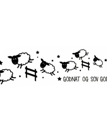 Tælle   Får   Wallsticker    Godnat   Og   Sov   Godt    35x130cm