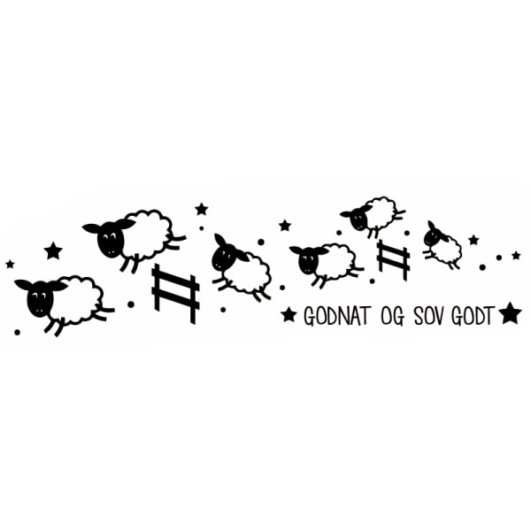 Tælle Får Wallsticker Godnat Og Sov Godt 35x130cm