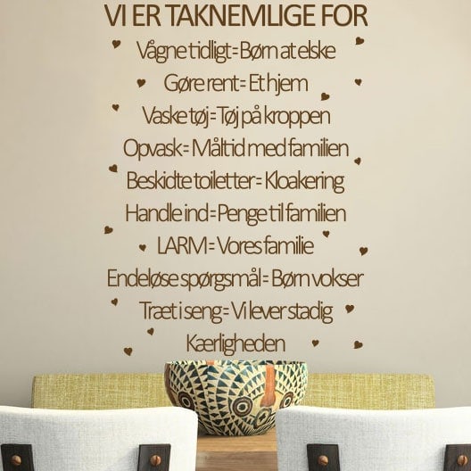 Taknemlige   For   Wallsticker