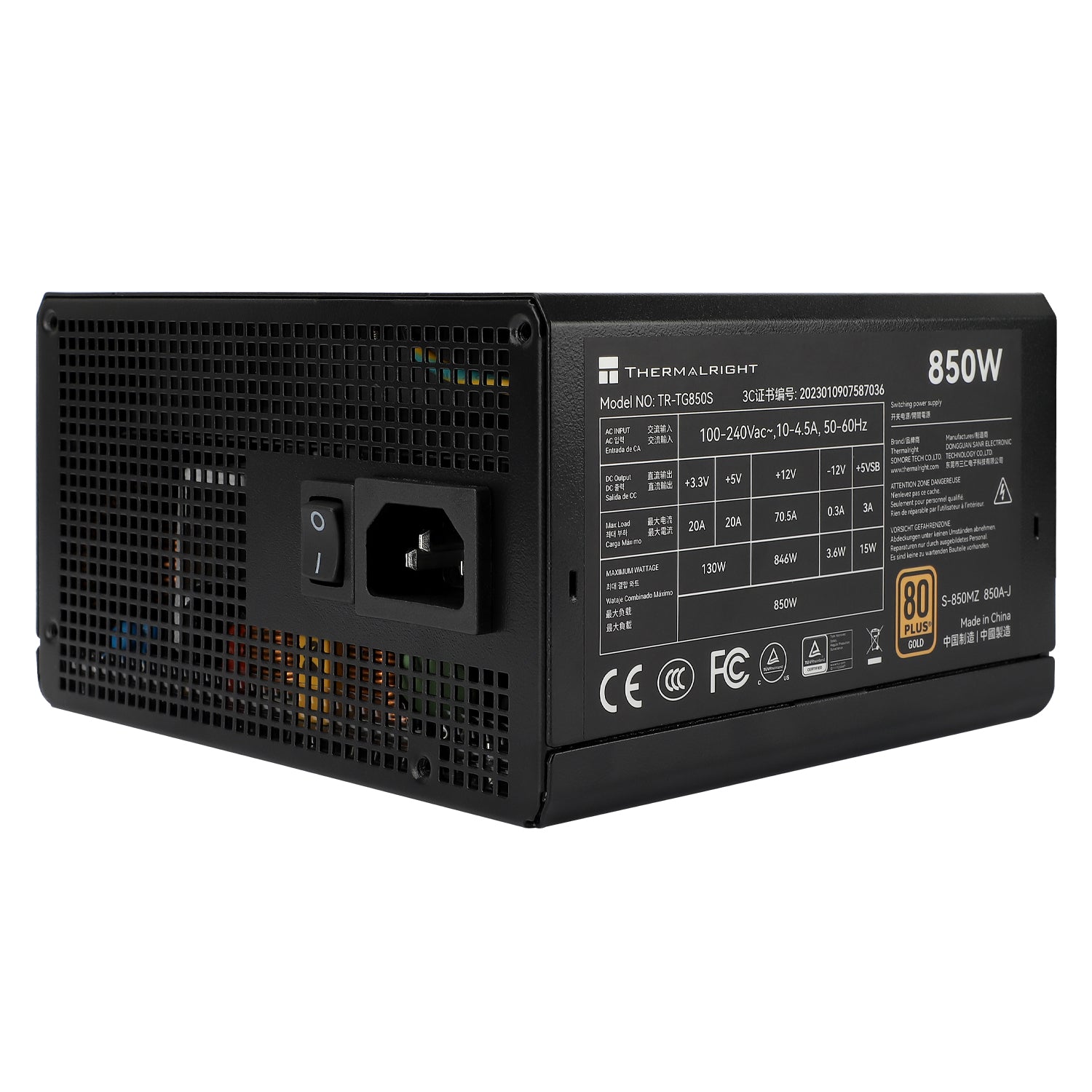 Thermalright Tr - Tg 850s Black Psu 80 Gold 850w Non - Modular Geekd Dk