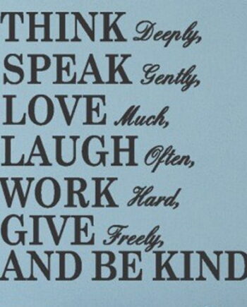 Think   Speak   Love   Laugh   Work   Wallsticker