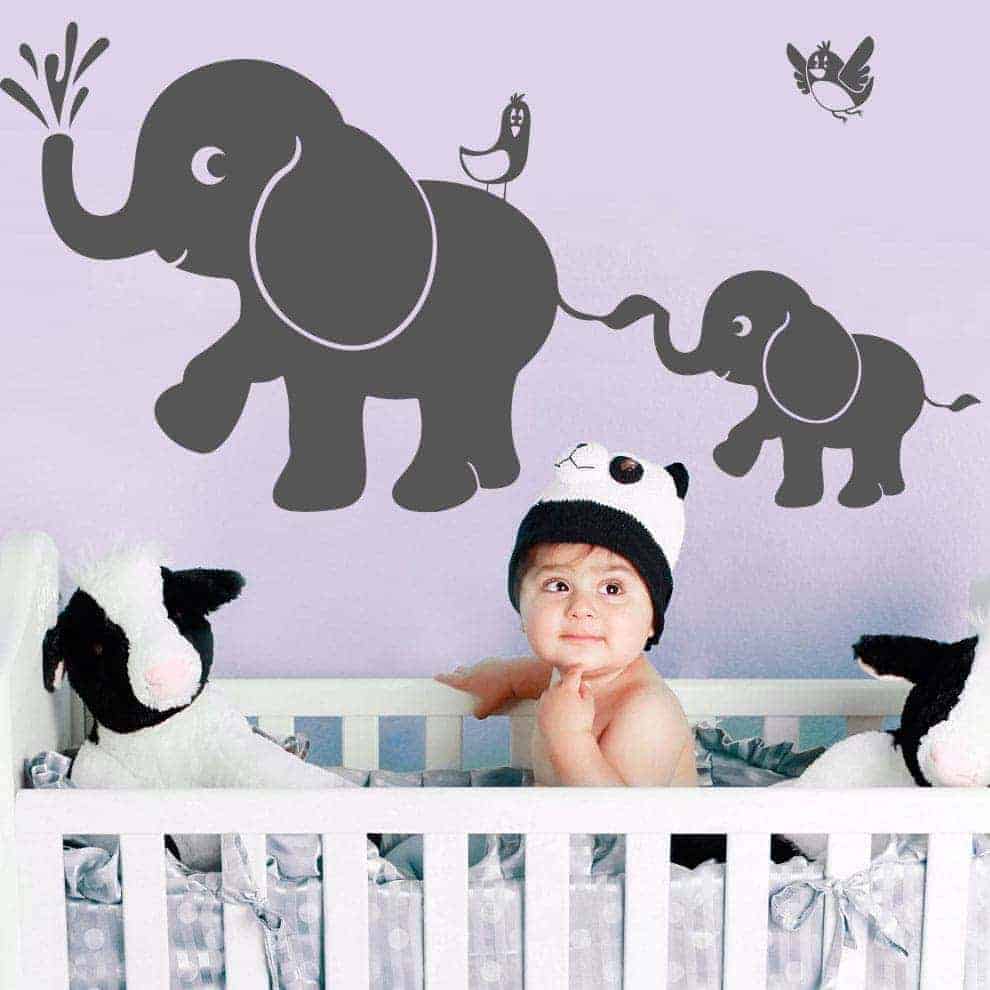 To   Elefanter   Wallsticker