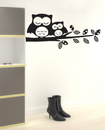 To   Ugler   Sover   Wallsticker