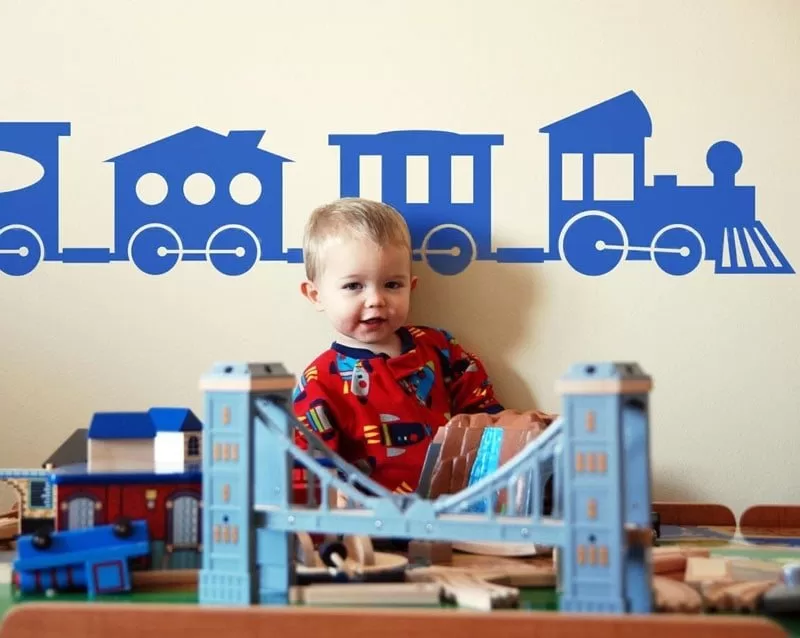 Tog Med Fire Vogne Wallsticker