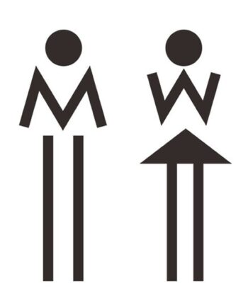 Toilet   Skilt   Med   To   Tændstik   Figurer    M   W    19x13cm