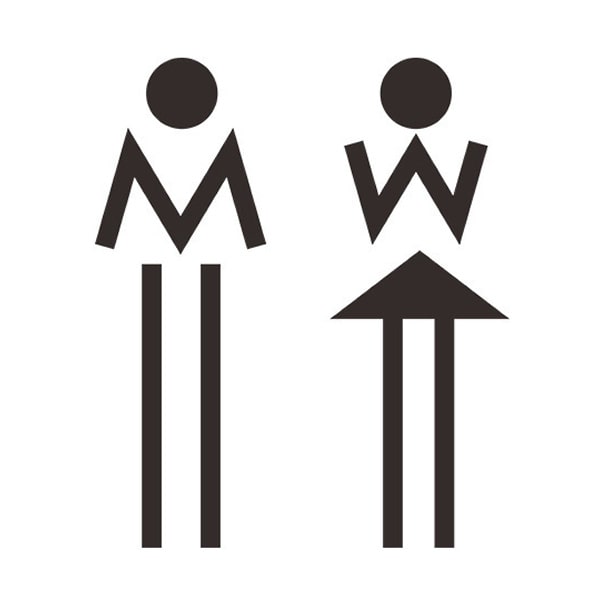 Toilet Skilt Med To Tændstik Figurer M W 19x13cm