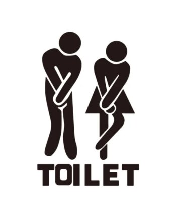 Toilet   Skilt         Sjov   Toilet   Wallsticker    20x30cm