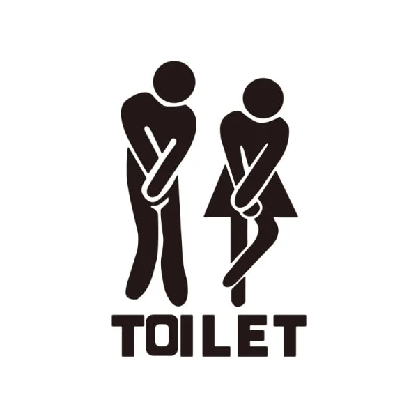 Toilet Skilt Sjov Toilet Wallsticker 20x30cm