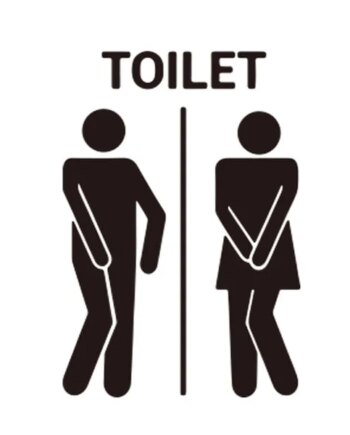 Toilet   Skilt         Sjov   Toilet   Wallsticker    19x28cm