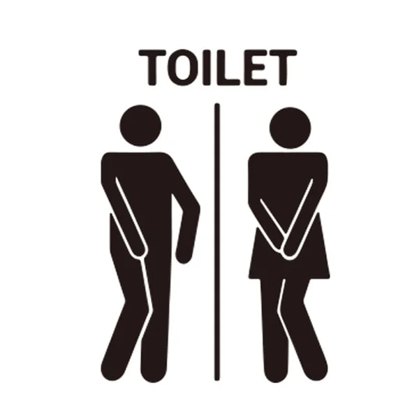 Toilet Skilt Sjov Toilet Wallsticker 19x28cm