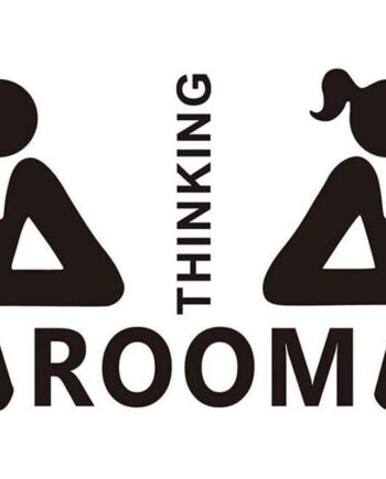 Toilet   Skilt   Thinking   Room    Sjov   Toilet   Wallsticker   Med   To   Tænkende   Personer