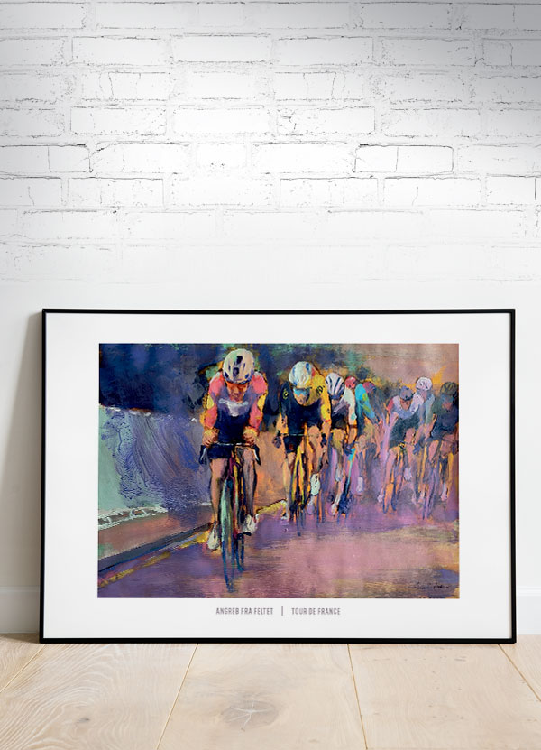 Tour   De   France - Plakat   Angreb   Fra   Feltet   29       X   21   Cm    A4    Kr    199  -