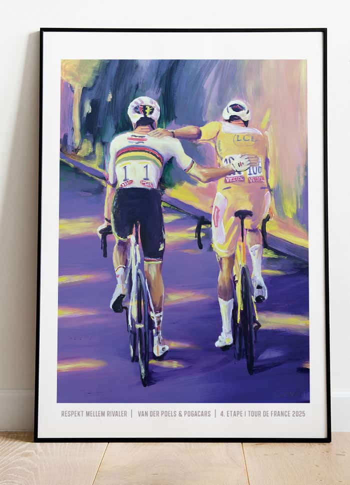 Tour   De   France - Plakat    Respekt   Mellem   Rivaler   Van   Der   Poel   Og   Pogacar   21   X   29        A4    Kr    199  -