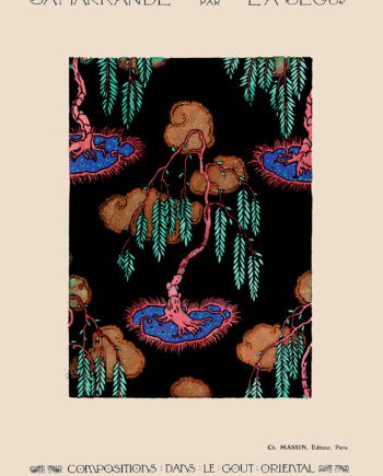 Tree   Pochoir   Pattern   In   Oriental   Style   Ii   Af   Plakatwerket