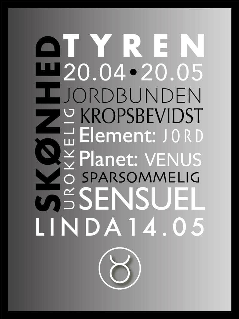 Tyren   Stjernetegn   Med   Tekst   Plakat