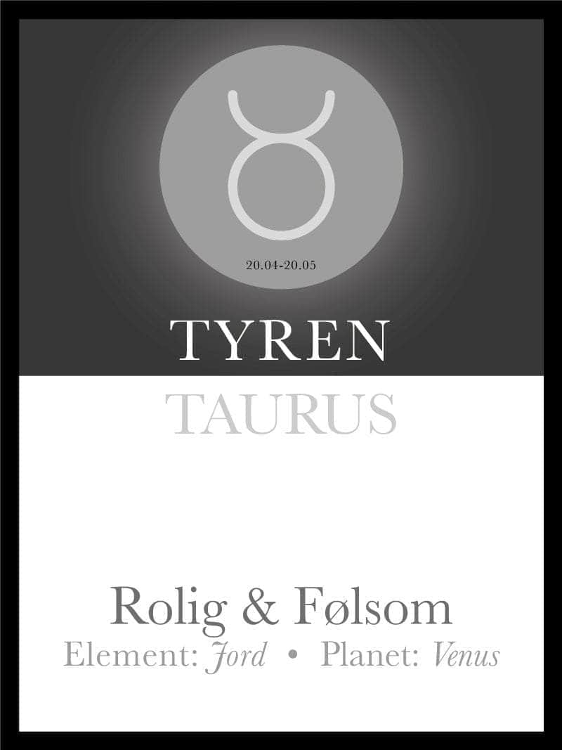 Tyren   Stjernetegn   Tekst   Plakat