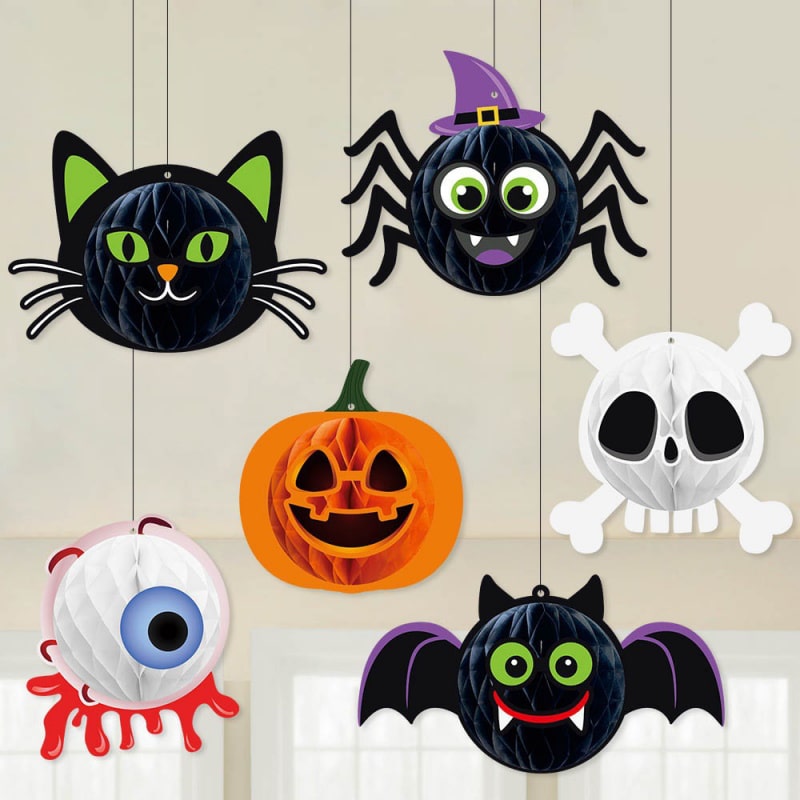 U Hyggelig Halloween Honeycomb Dekoration Forskellige Designs